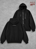Shadow Tech Black Heavyweight Zip-Up Hoodie – Minimalist Utility Streetwear