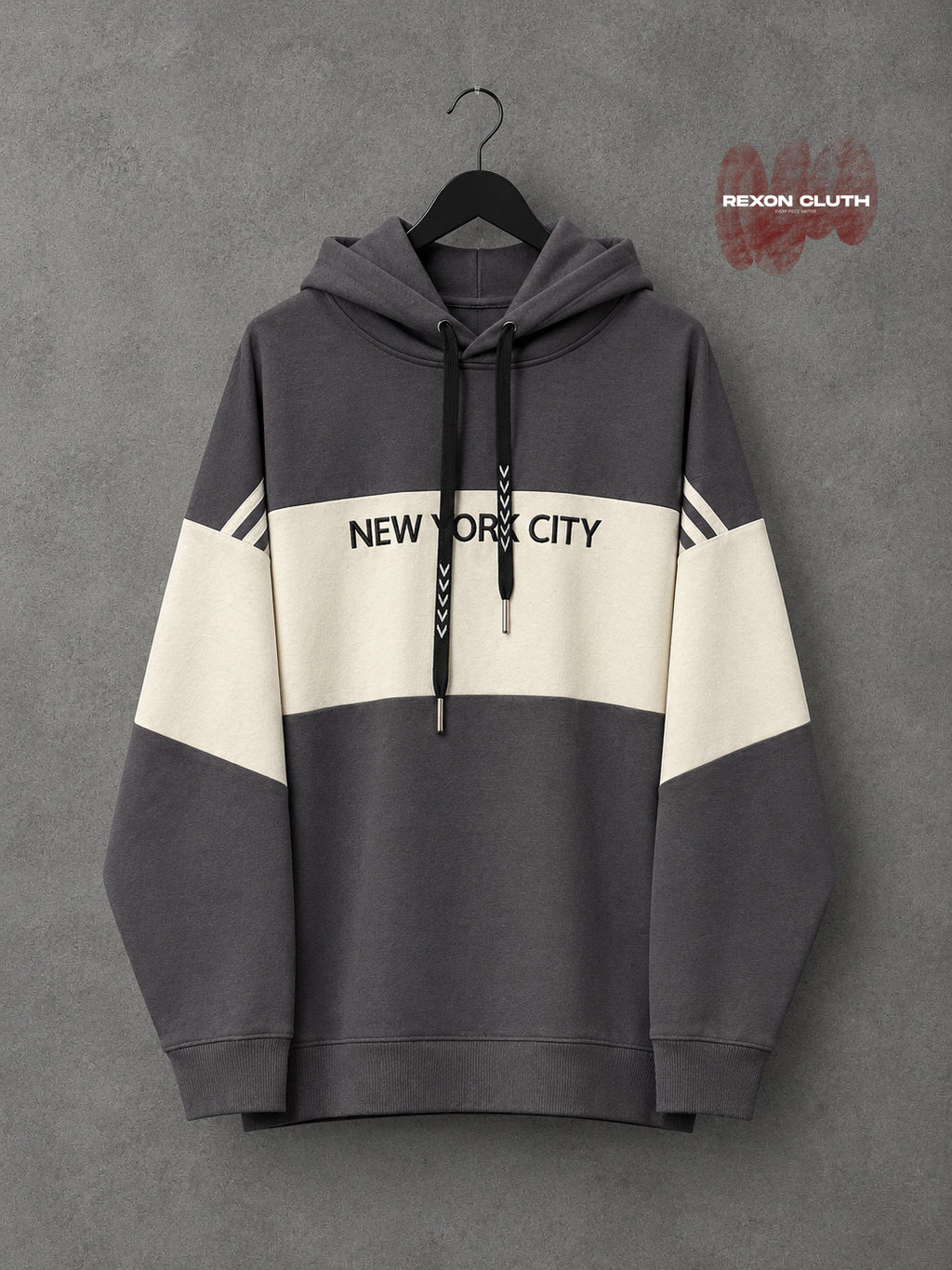 New York City Contrast Panel Pullover Hoodie