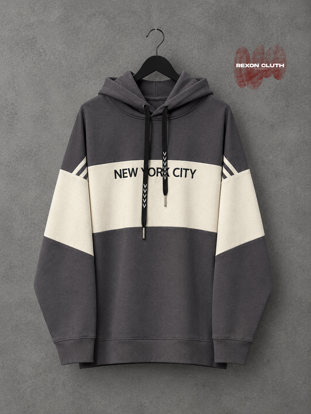 New York City Contrast Panel Pullover Hoodie