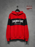 Red & Black “Superrise” Streetwear Hoodie — Bold Urban Statement