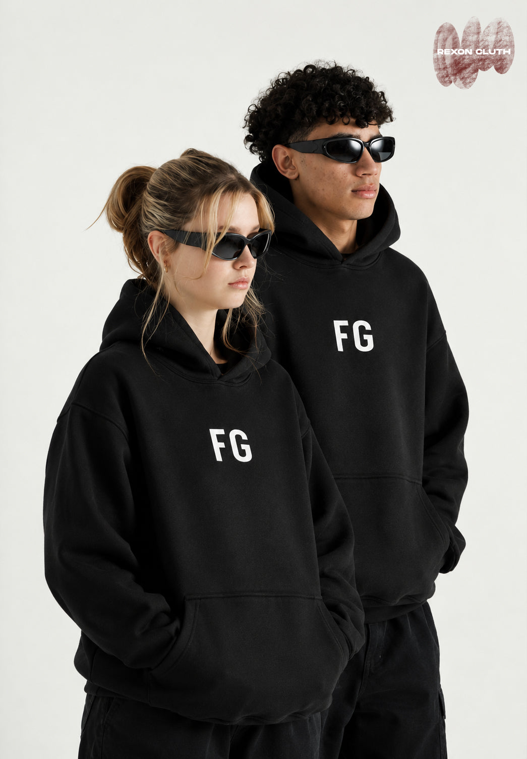 Classic Black FG Logo Hoodie – Minimalist Premium Hoodie.