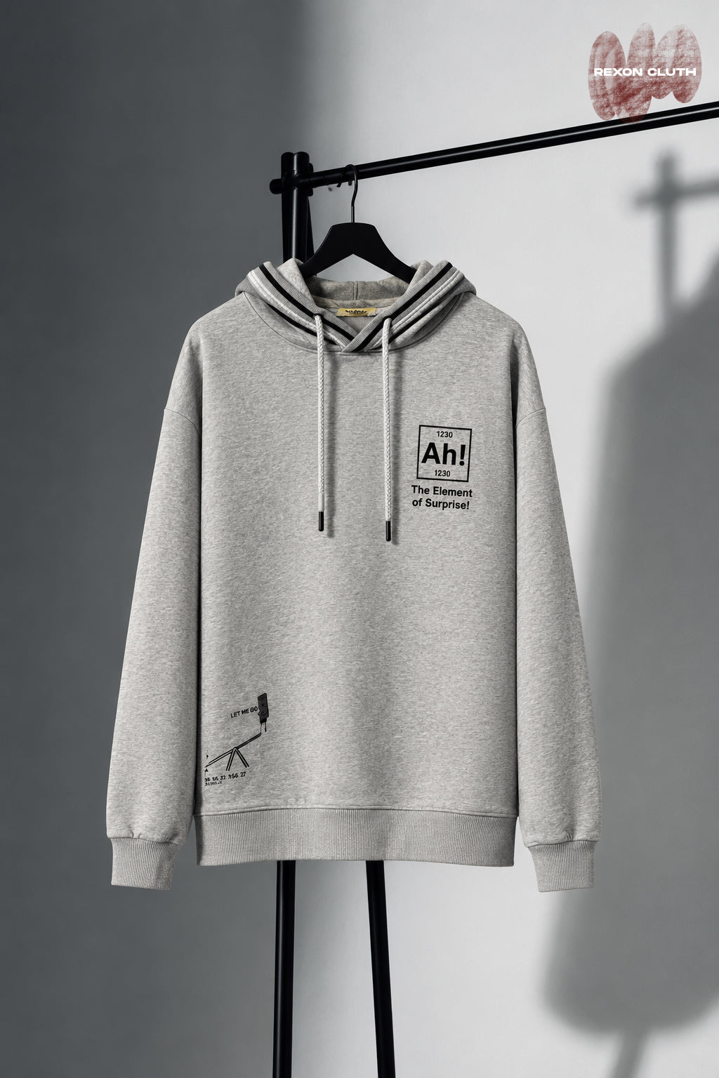 Ash Grey “Ah!” Graphic Hoodie – Contemporary Streetwear Essential