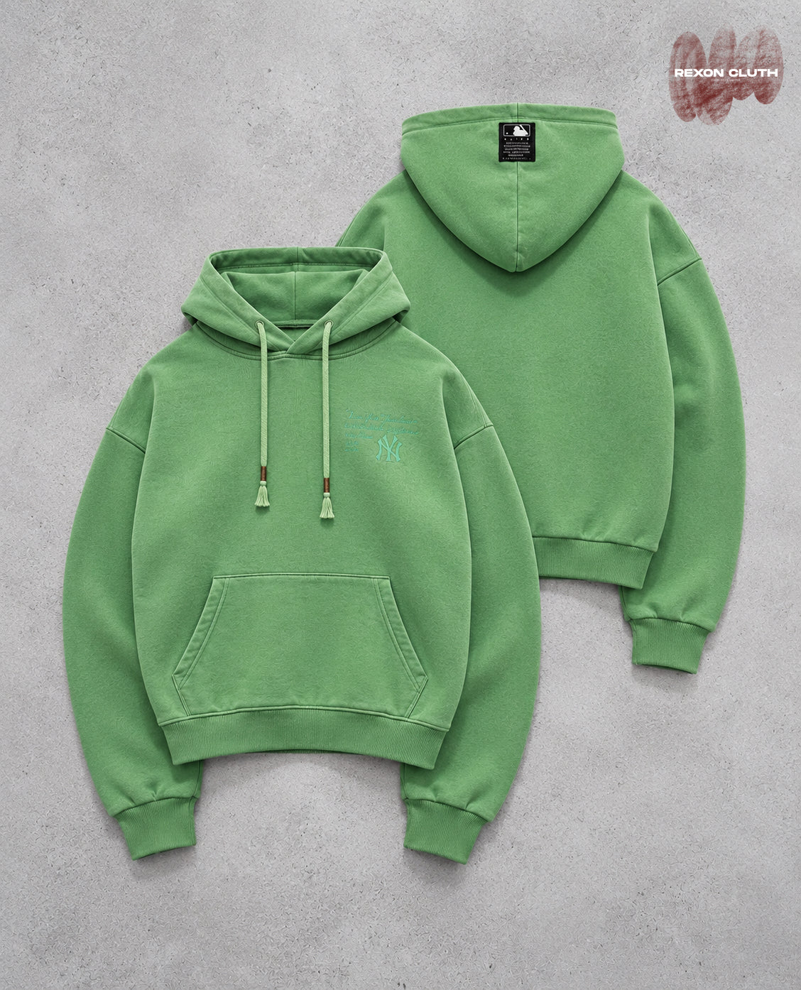 Fresh Mint Green Oversized Streetwear Hoodie – Minimalist Signature Edition