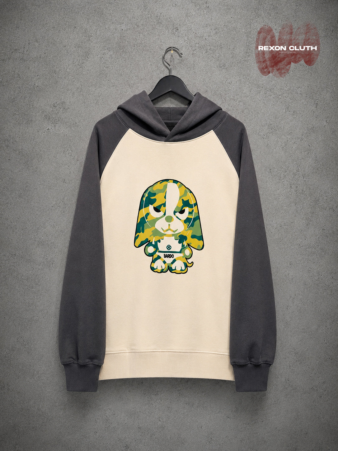 Cream & Charcoal Hoodie