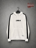 White "MOVE" Graphic Side-Stripe Pullover Hoodie