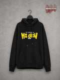 Black "MS. CROW" Yellow Graphic Pullover Hoodie