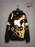 Black & Orange Graphic Graffiti Pullover Hoodie
