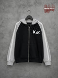 Black & Grey Zip-Up Hoodie